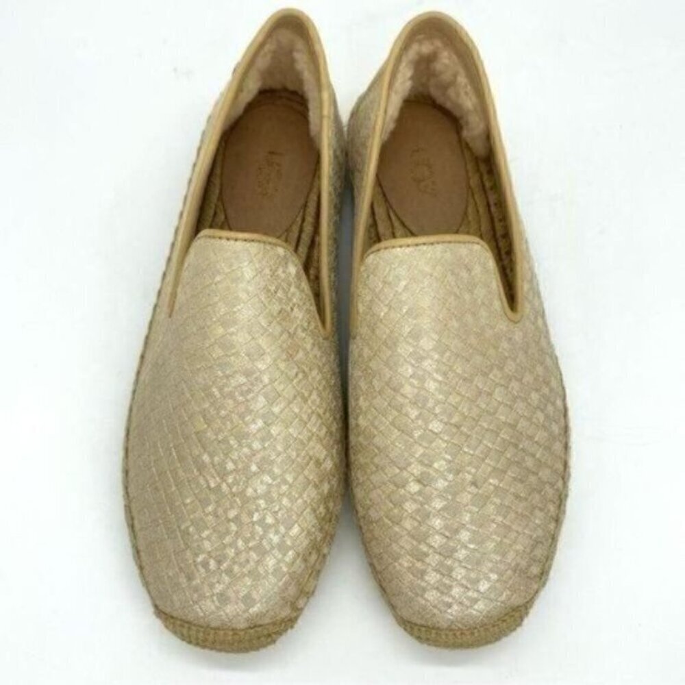 Ugg Womens Sandrinne Metallic Leather Espadrille Slip On Shoes - Picture 12 of 14